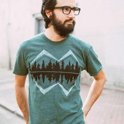 XL Crater Lake Mens Forest Green Camping Tee