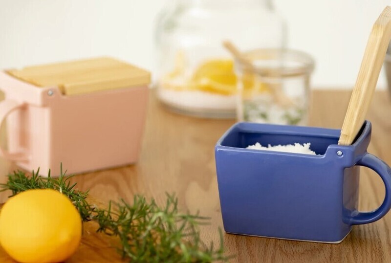 Zero Japan Bee House Ceramic Salt Box With Wooden Lid