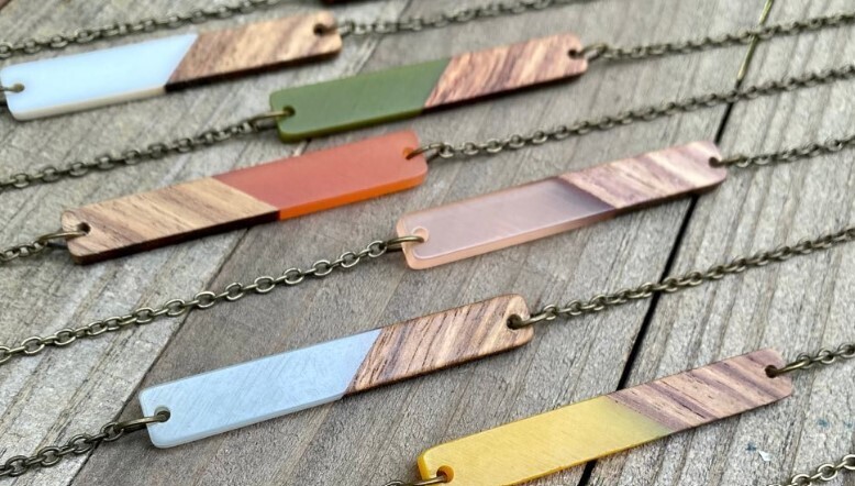 Kentucky Moon Boho Resin & Wood Necklaces 