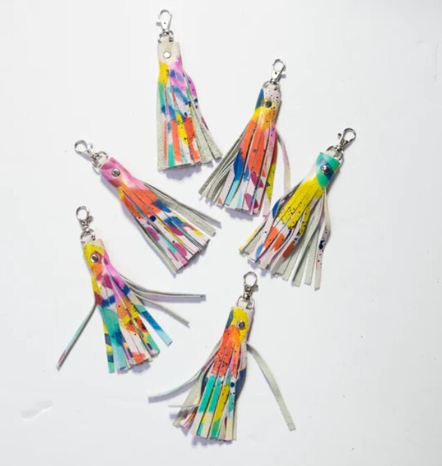 Court&Co. Colorful Vegan Leather Tassel Keychain