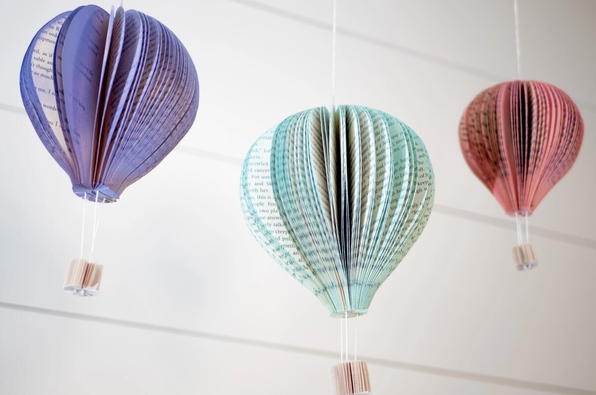 Root to Vine Hot Air Balloon Book Decor