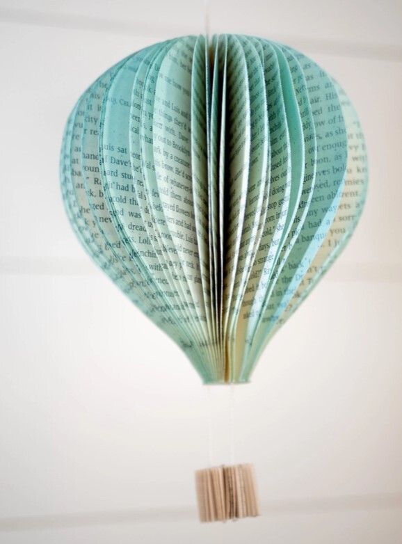 Hot Air Balloon Book Decor, Size: Large