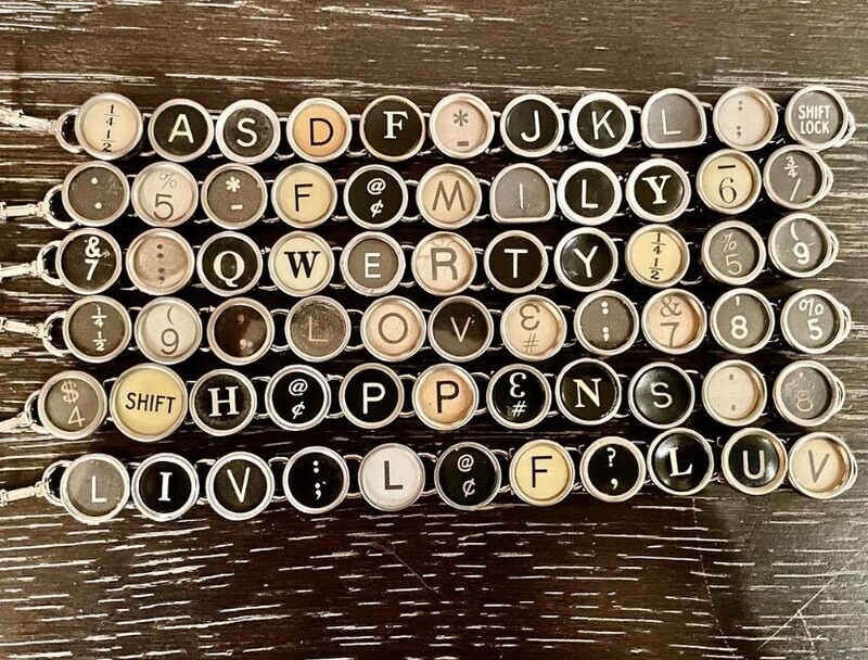 Joy Sparks Design Typewriter Key Bracelets