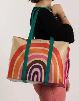 Recycled Shoulder Tote with Zipper