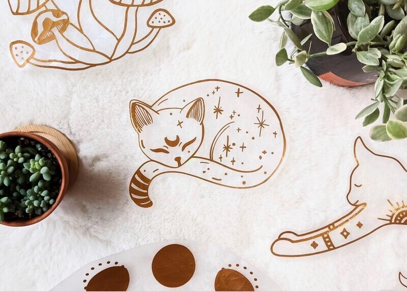 Prismatic Kitty Suncatcher Window Cling Stickers