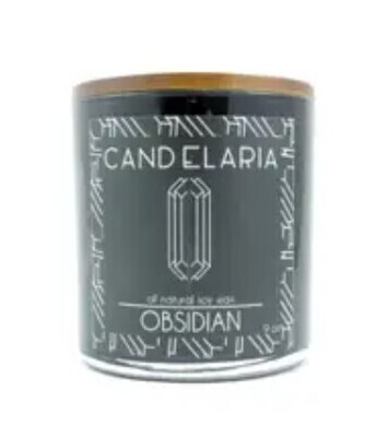 9 oz Obsidian Candle with Wood Coaster Lid