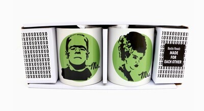 Mr. and Mrs. Frankenstein Mug Set Made in USA