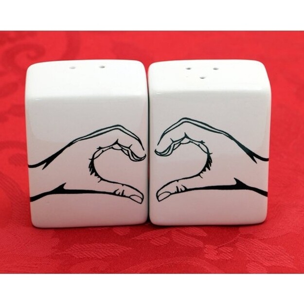 Lenny Mud Hand Heart Salt and Pepper Set
