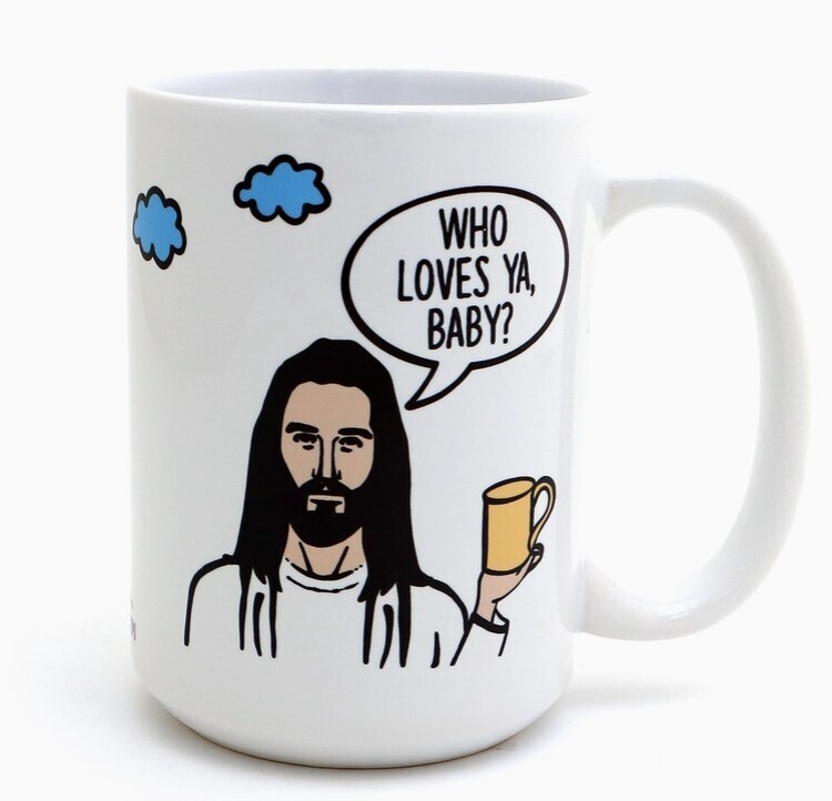 Lenny Mud Jesus Who Loves Ya Baby 15 oz Mug