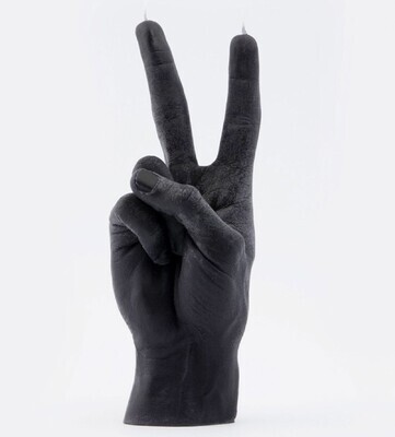 Victory Gesture Hand Candle Black
