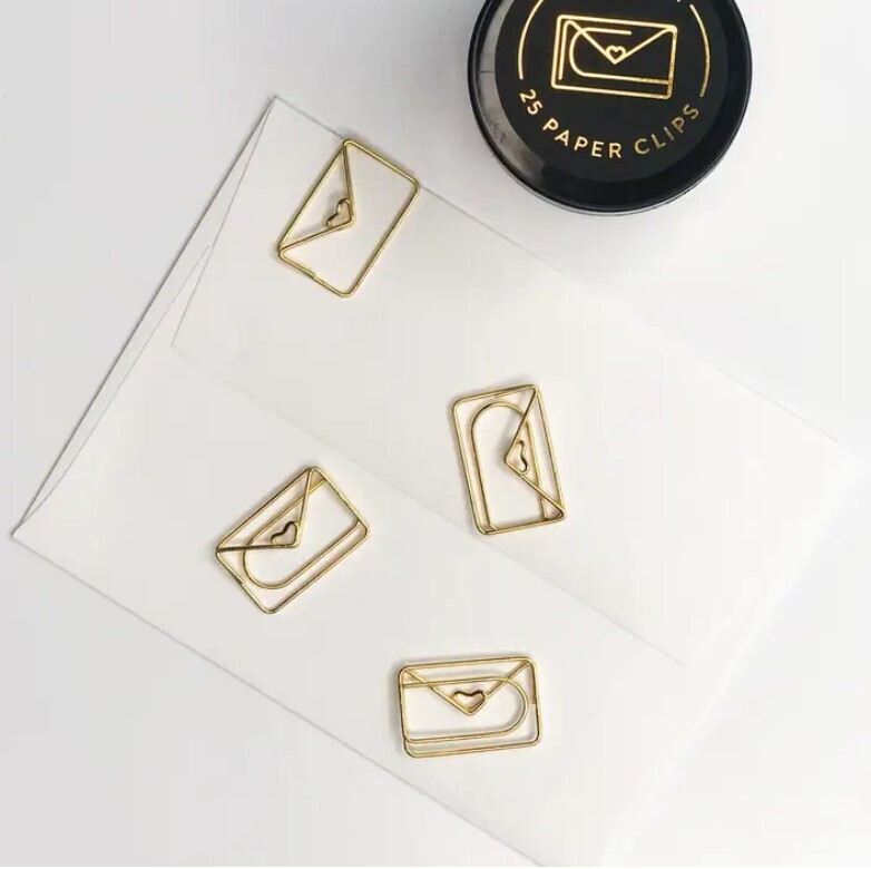 Idlewild Love Letter Gold Plated Paper Clips