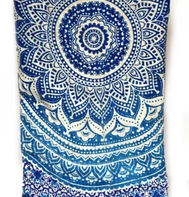 Blue Mandala Throw Blanket
