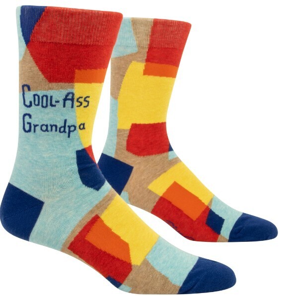 Blue Q Men's Crew Socks "Father Figures", Design: Cool-Ass Grandpa