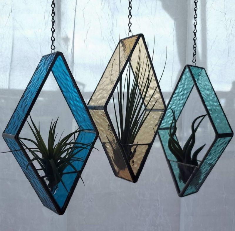 Nebukitty Stained Glass Air Plant Hanger
