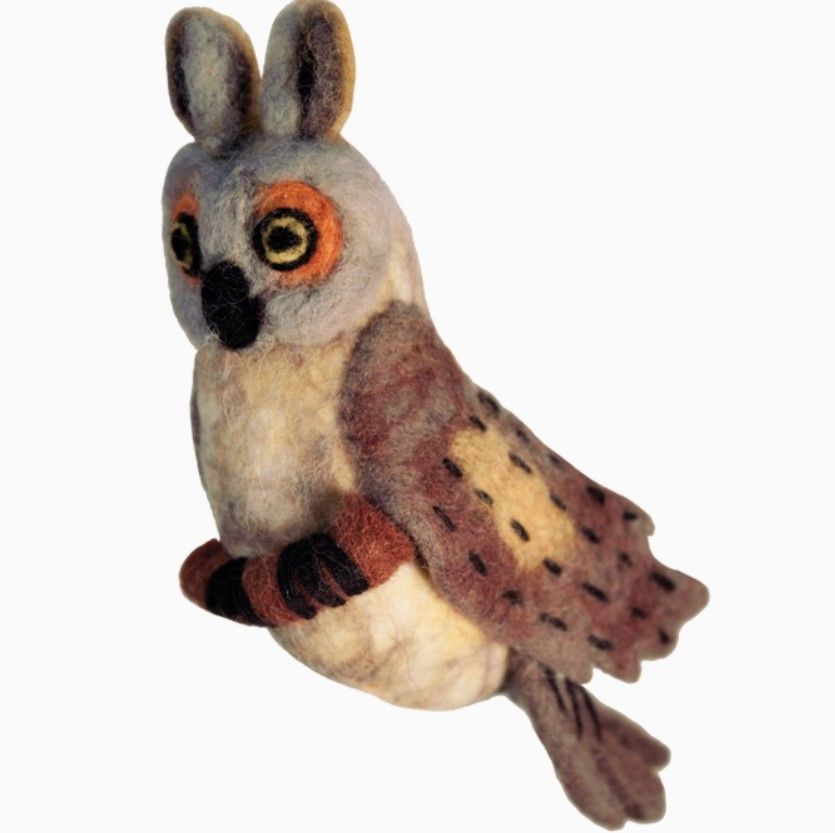 dZi Handmade Great Horned Owl Woolie Bird