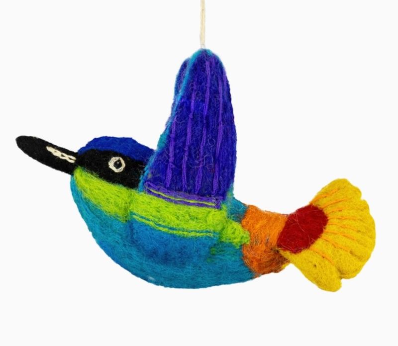 dZi Handmade Rainbow Hummingbird Woolie Bird