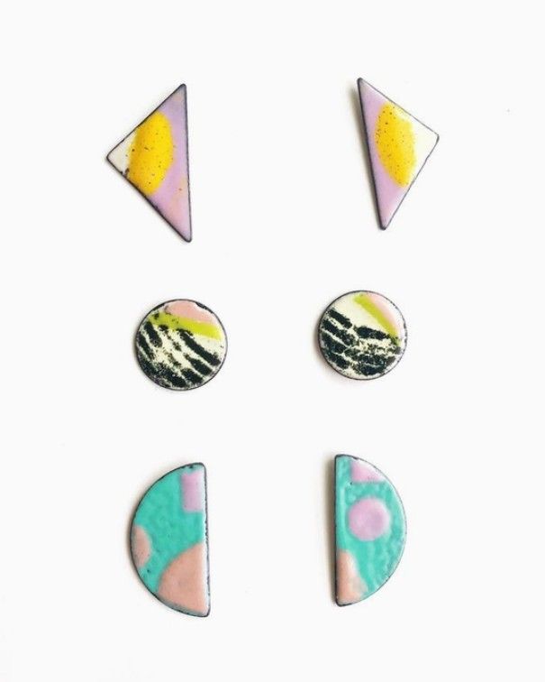 Courtney Fischer 80’s Inspired Enamel Earrings