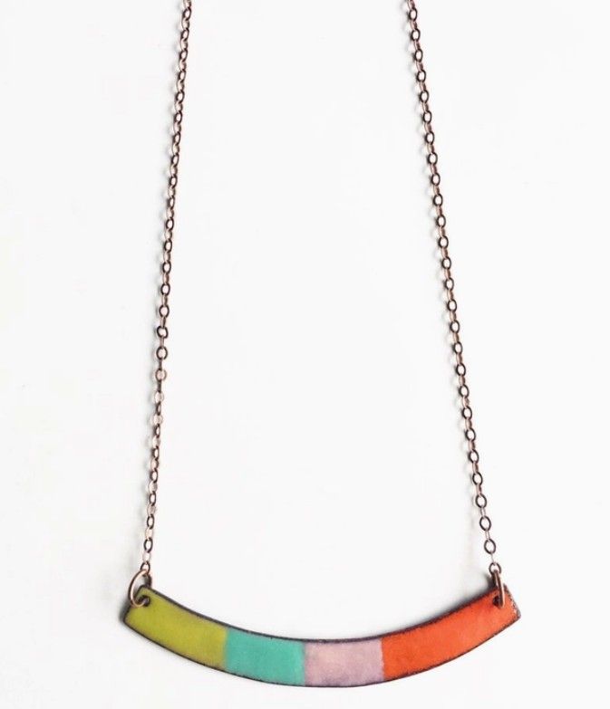 Courtney Fischer Crescent Enamel Necklace