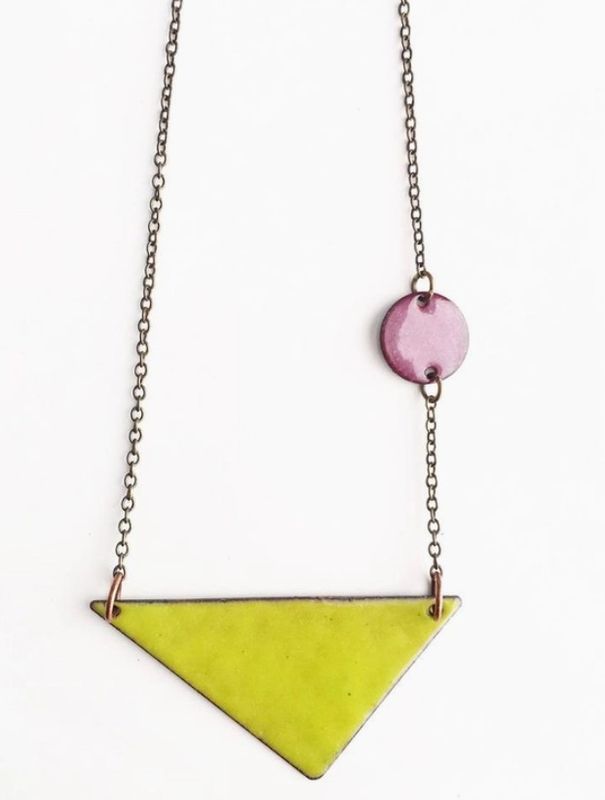 Courtney Fischer Enamel Triangle Necklace