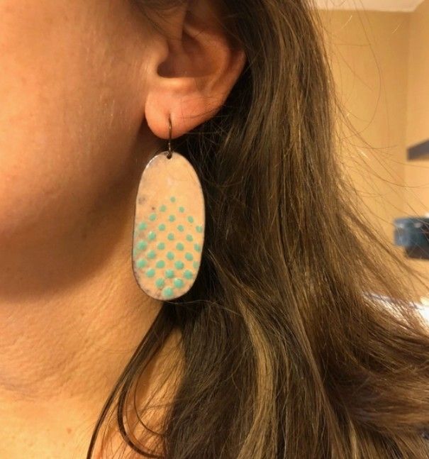 Courtney Fischer Enamel Oval Earrings