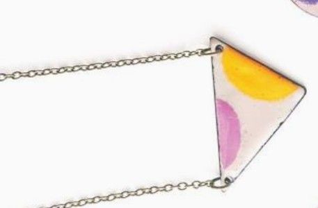 Courtney Fischer Modern Enamel Shape Necklace - Orchid and Yellow