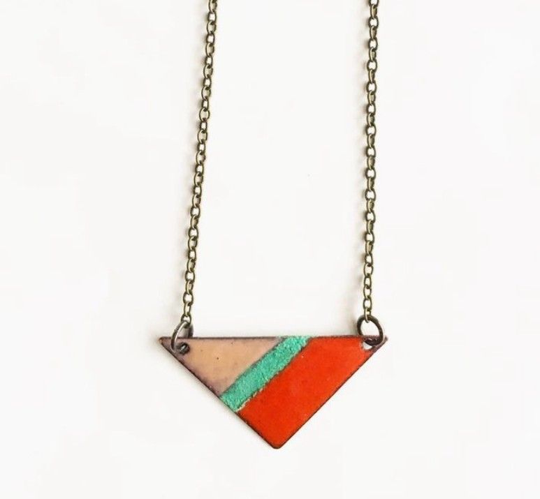 Courtney Fischer Red Enamel Necklace