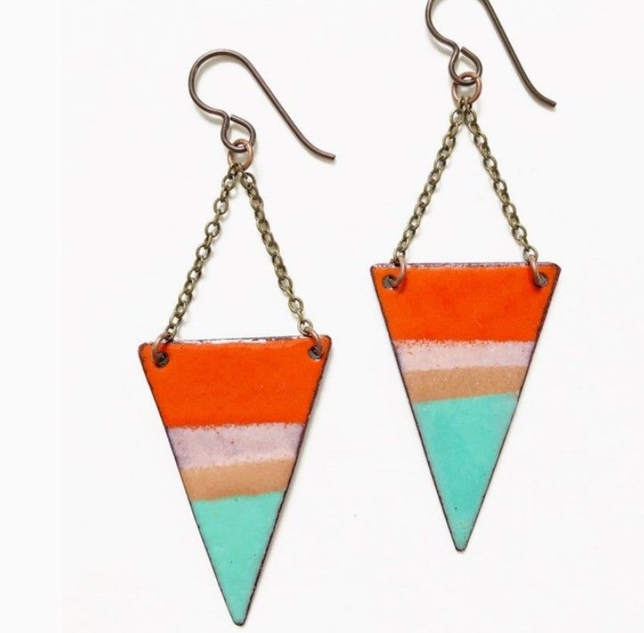 Courtney Fischer Sunset Enamel Earrings