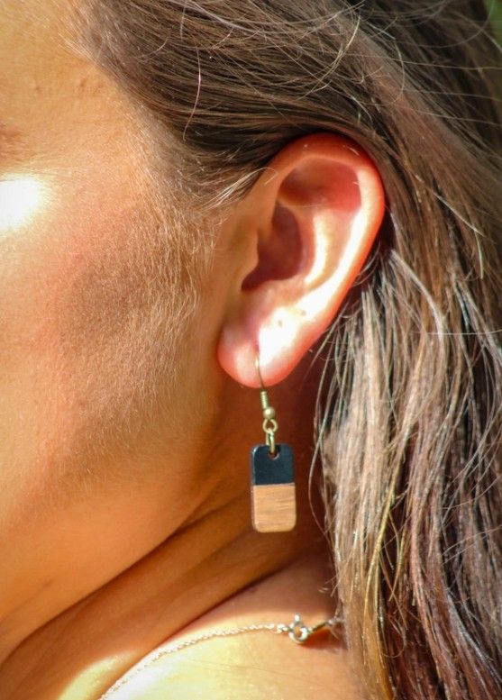 Kentucky Moon Wood and Resin Boho Tabbies Earrings