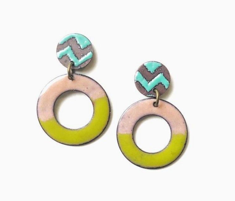 Courtney Fischer Enamel Hoop Earrings