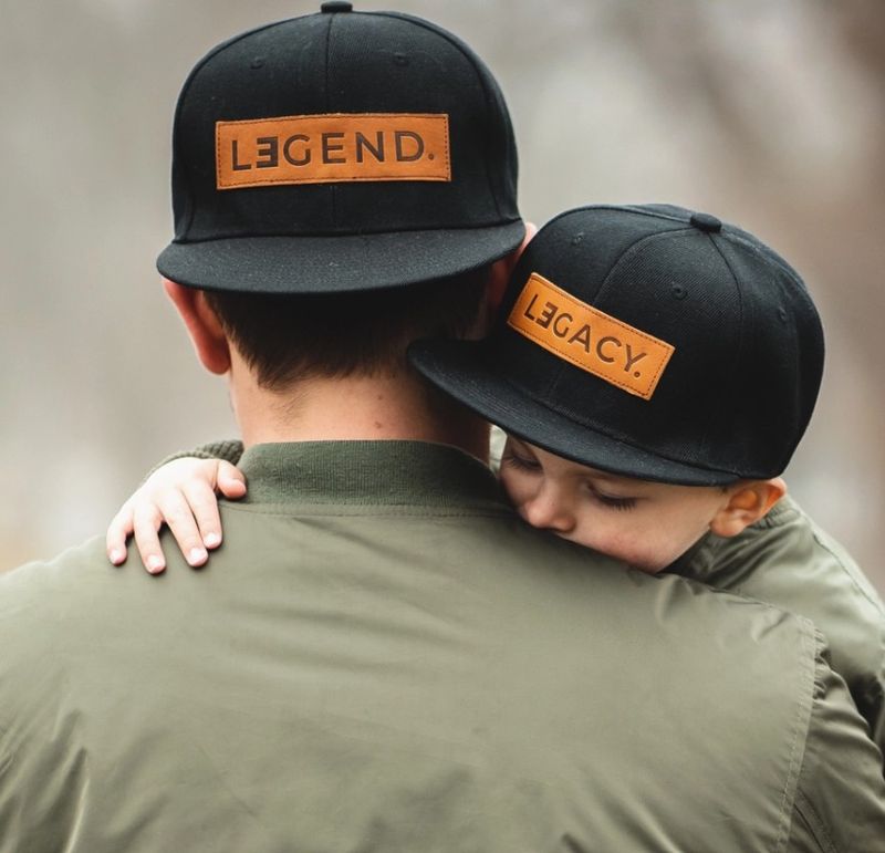 Little Arrows Daddy and Me Leather Patch Hats