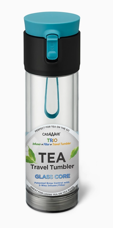 Casaware Trio 12oz Clear Glass Core Tea Travel Tumbler