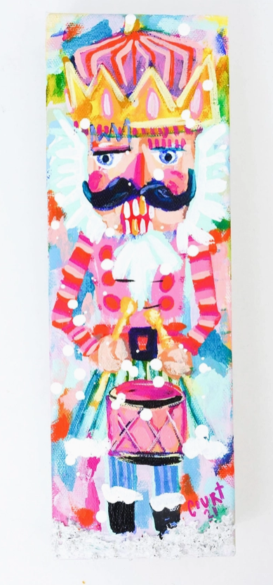Court&Co. Pink Soldier Nutcracker Painting