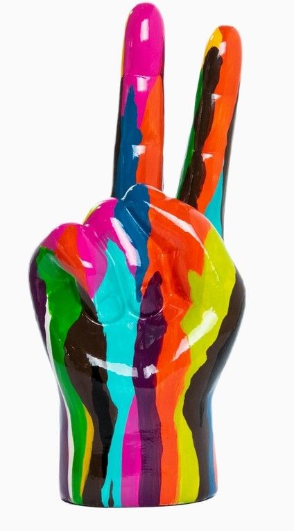 Interior Illusions Plus Graffiti Peace Sign Tabletop - 9" Tall