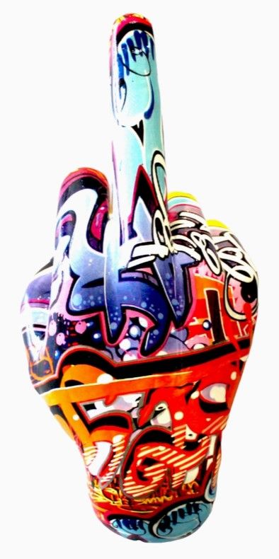 Interior Illusions Plus Street Art Middle Finger Hand Wall Mount - 9" Tall