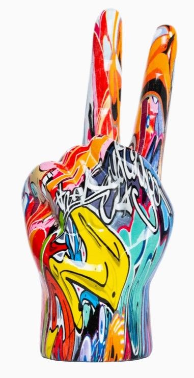 Interior Illusions Plus Street Art Peace Sign Tabletop - 9" Tall