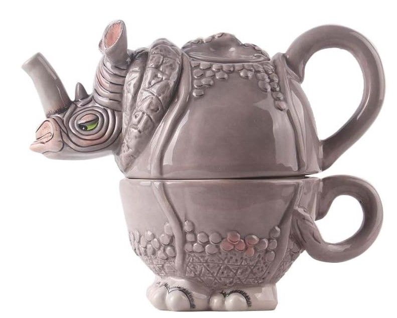Blue Sky Clayworks Rhino Tea For One