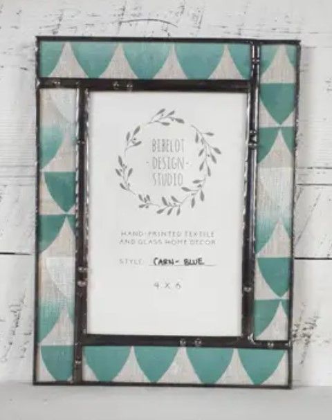 Bibelot Design Carn Picture Frame Blue 5x7 Handmade Glass