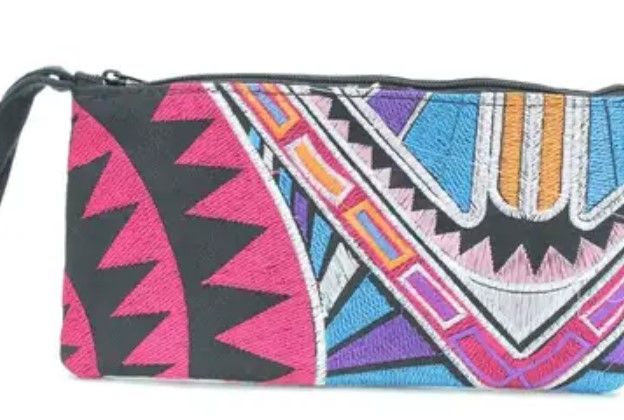Lumily Rectangle Embroidered Wristlet