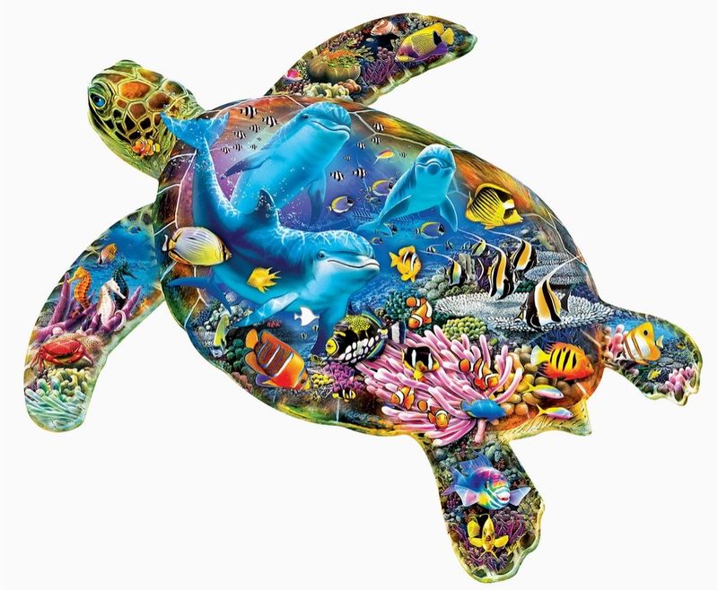 Masterpieces Puzzles Turtle Sailing - 1000 Piece Shaped Puzzle