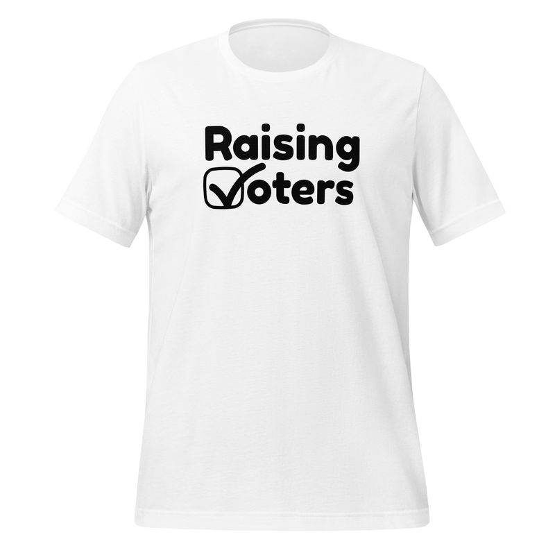 Raising Voters-Adult Tee w/ Author Dedication on Back (White)