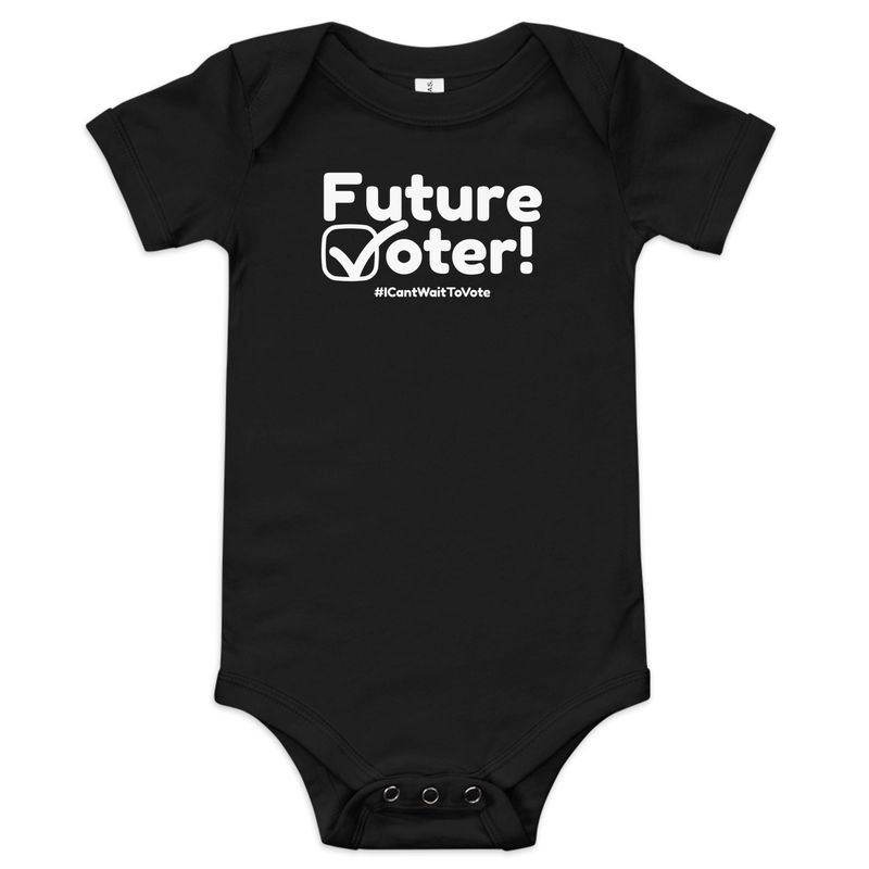 Future Voter Baby one piece (Multiple colors, White ink)