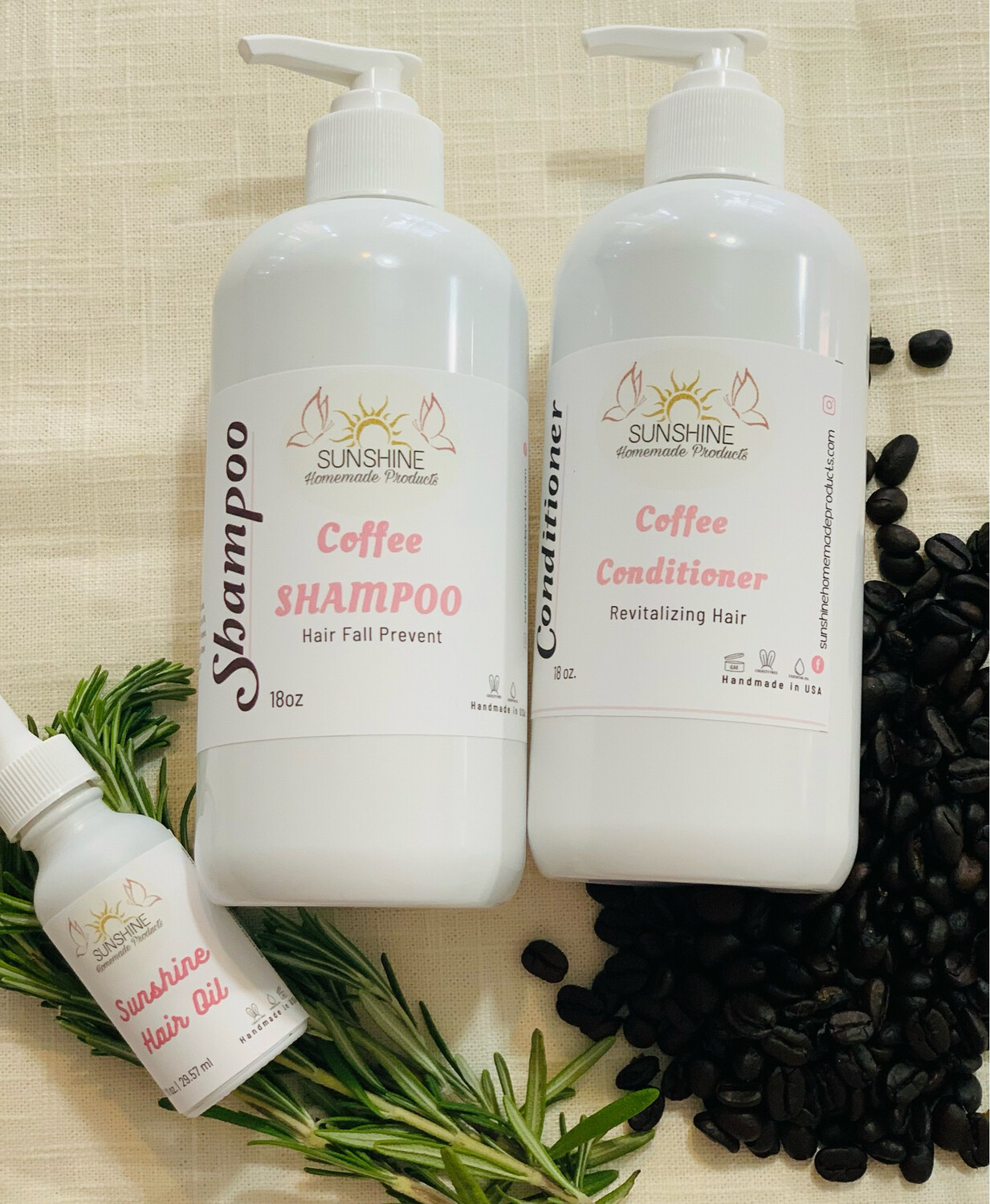 Coffee Set 18 oz + Sunshine Hair Oil