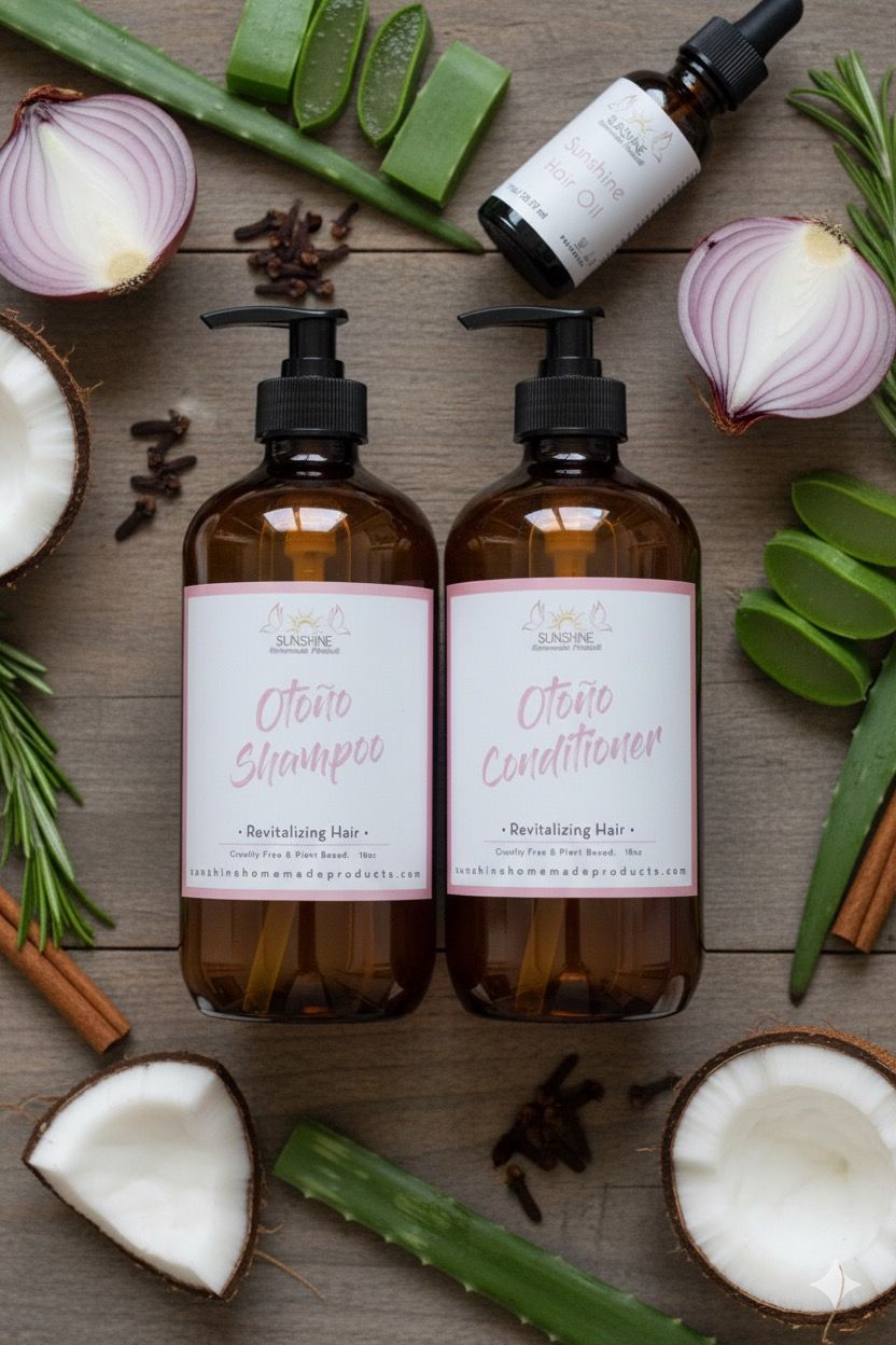 Kit Otoño Shampoo &amp; Conditioner 18 oz  with Otoño Hair Oil1 oz Revitalizing and Hair Growth Care