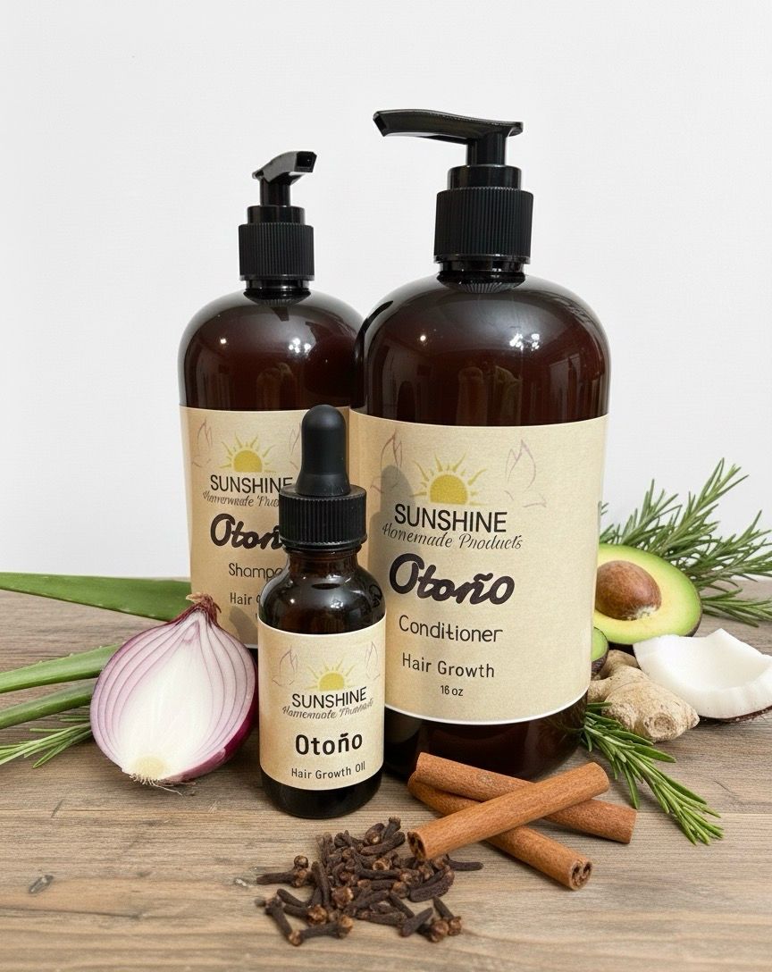 Kit Otoño Shampoo &amp; Conditioner 16 oz Hair Oil1 oz Revitalizing and Hair Growth Care