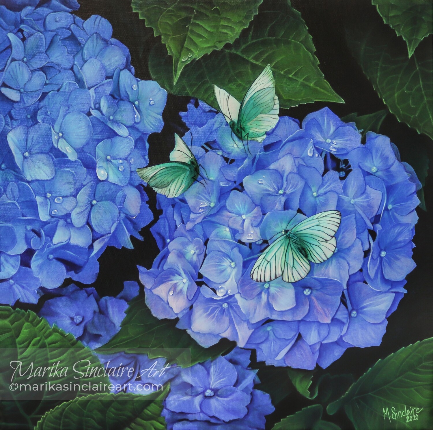 "Hydrangeas with butterflies" Original painting "Hydrangeas with butterflies" Original painting