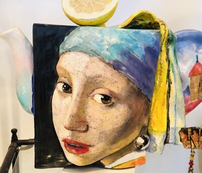Girl with the Pearl Earring/ Ceramic tea Pot by Noi Volkov