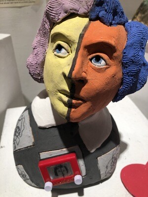 Two Faced Joker ceramic Sculpture by John Tobin