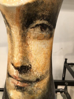 Leonardo DaVinci's, 'Mona Lisa'/ Tall Ceramic Vase by Noi Volkov