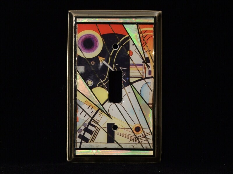 Kandinsky Red & Black single switchplate