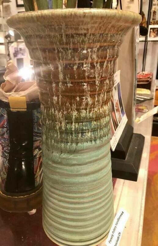 Ceramic Turned vase by Pareley Pottery Ohio Ceramic Turned vase by Pareley Pottery Ohio